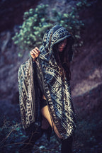 LED Tribal Shaman Cape (Black/Champagne)