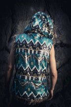 Tribal Warrior Sequin Vest (Turquoise/Gold/Black)