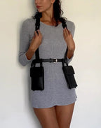 Zheng Modular Leather Harness with Phone Bag