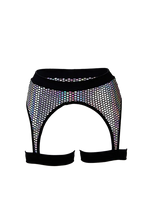 Exes Lingerie - Leg Harness – Holographic Silver