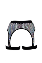 Exes Lingerie - Leg Harness – Holographic Silver
