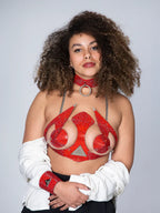 Lorand Lajos - Crystal Neptune Bra – Red