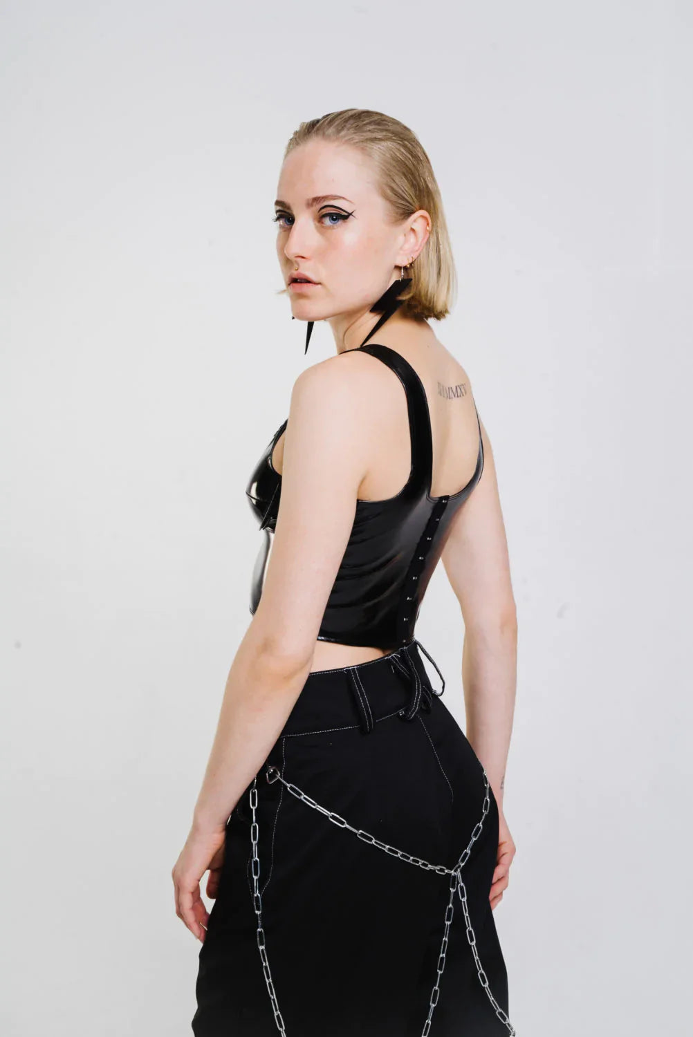 Ivy Berlin - Patent Corset Top – Black