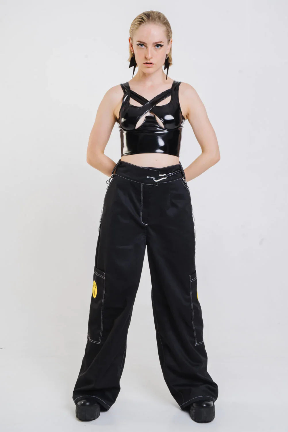 Ivy Berlin - Patent Corset Top – Black