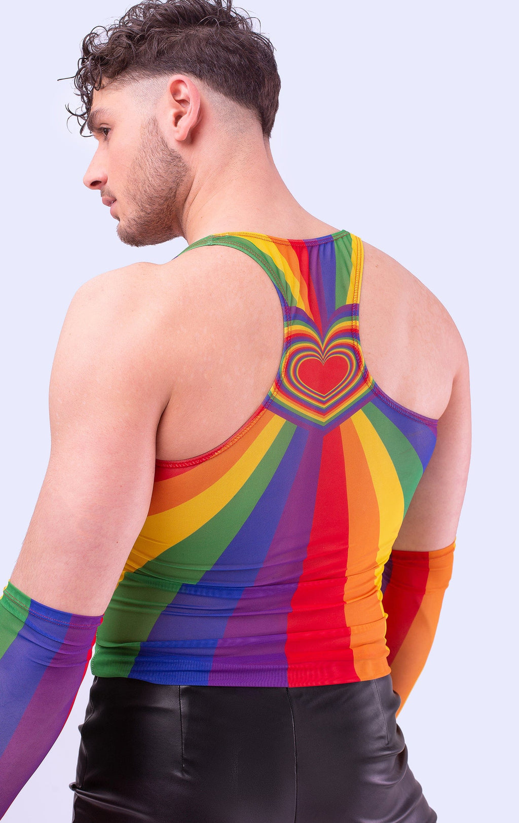 Badinka - Rainbow Mesh Top with Sleeves
