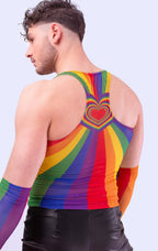 Badinka - Rainbow Mesh Top with Sleeves