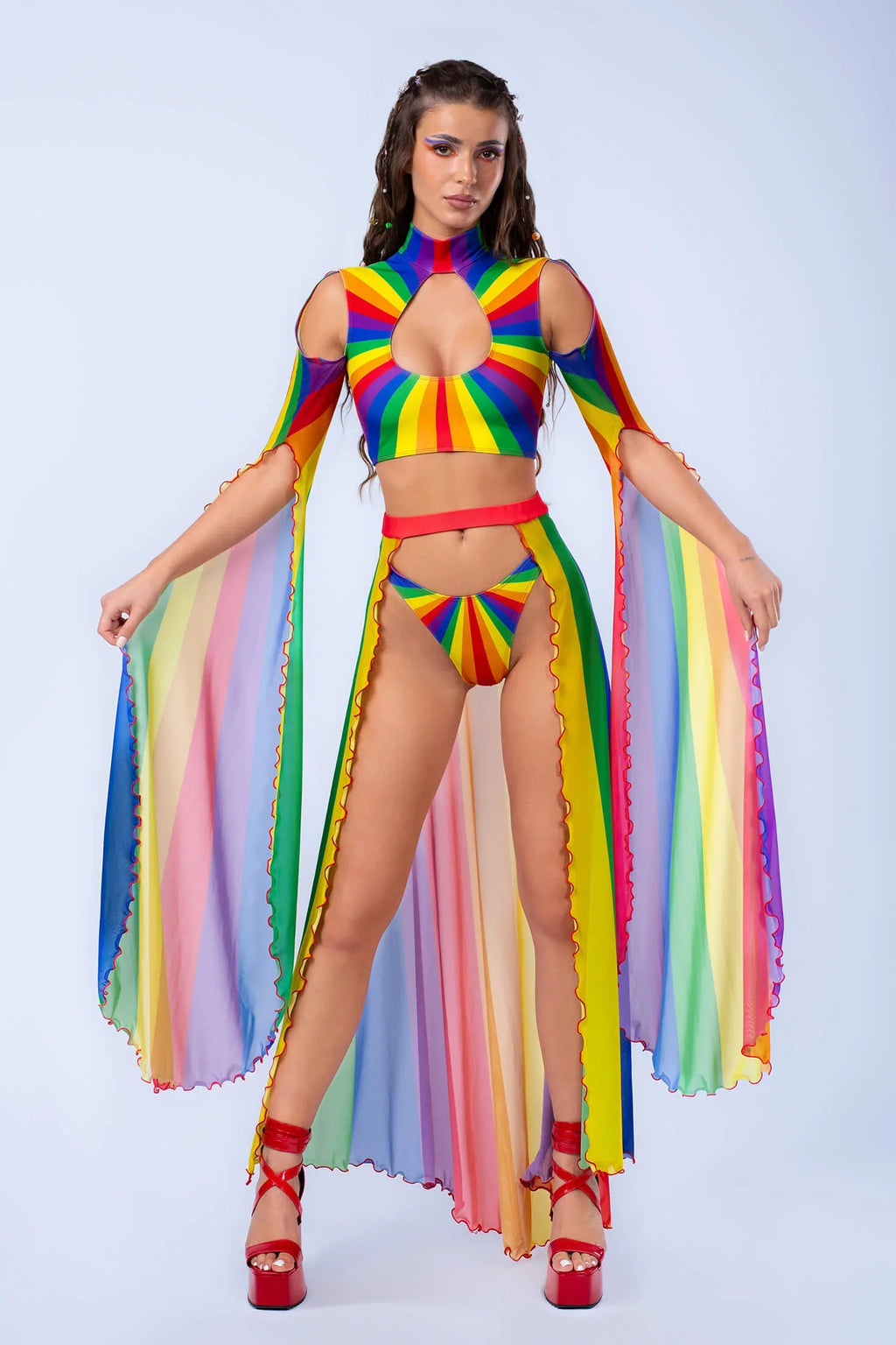 Badinka - Rainbow Open Maxi Skirt