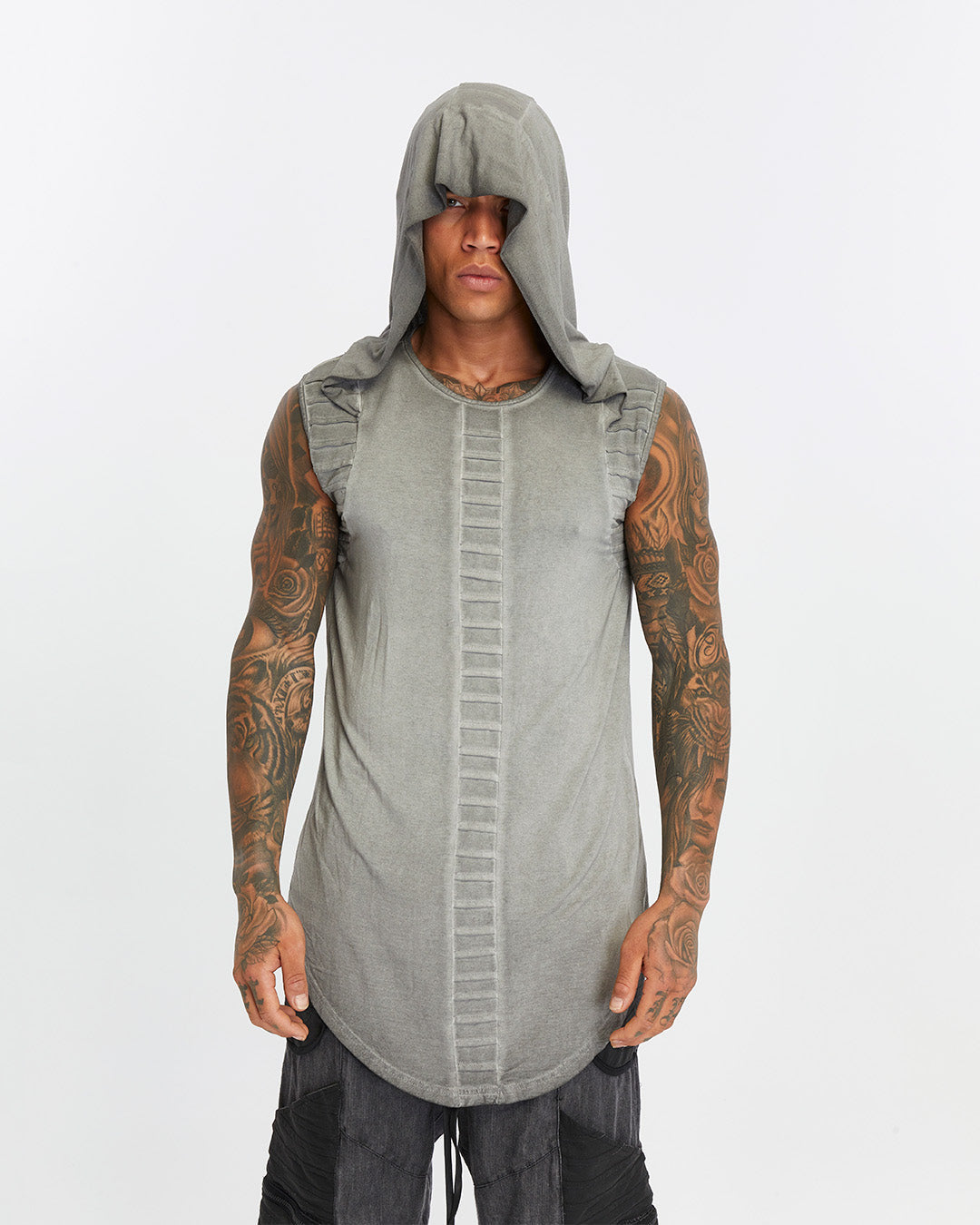 Mens Hooded-Futuristic Tank Top