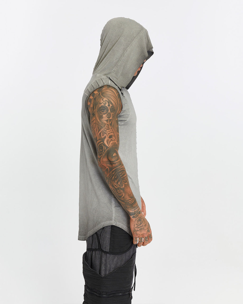 Mens Hooded-Futuristic Tank Top