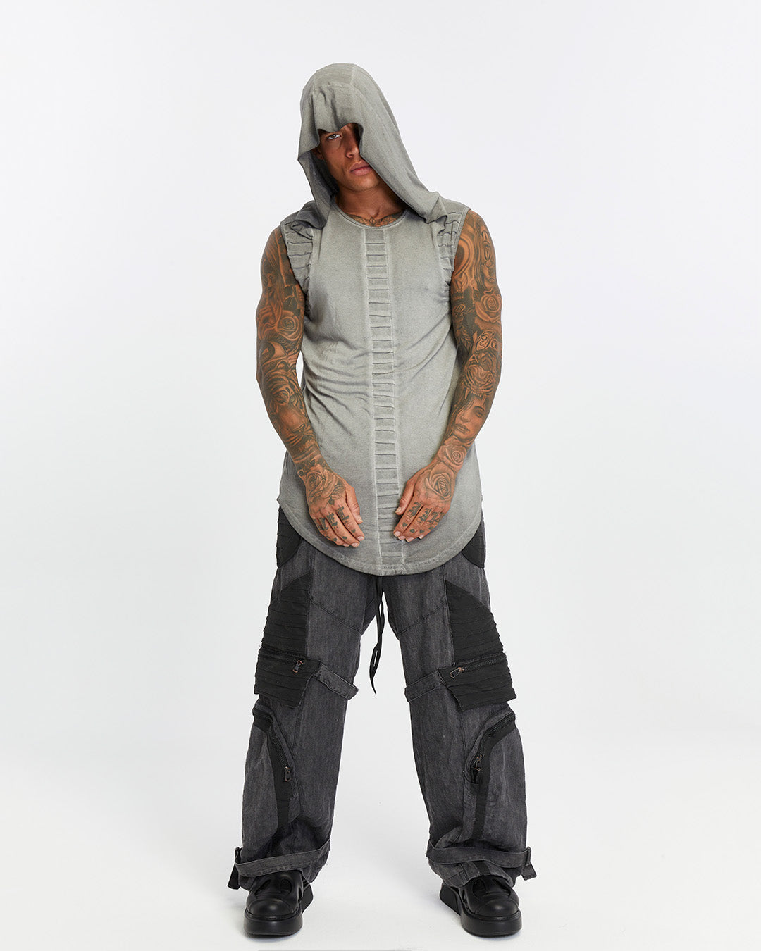 Mens Hooded-Futuristic Tank Top