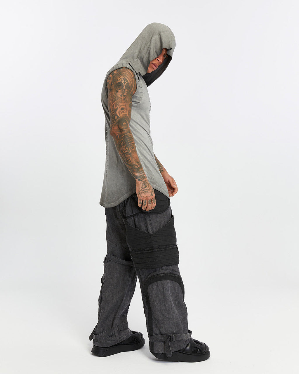 Mens Hooded-Futuristic Tank Top