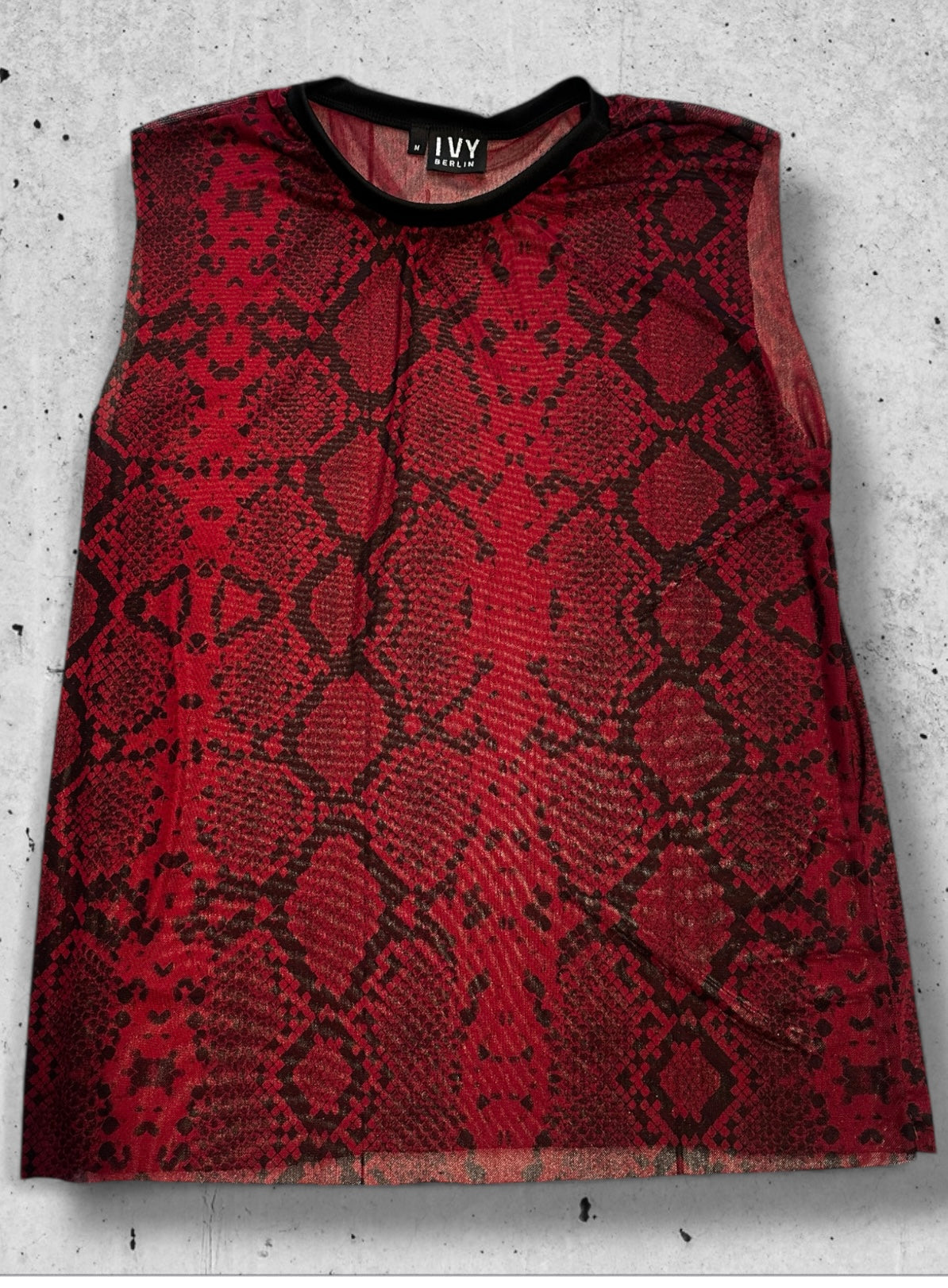 Ivy Berlin - Snake Print Mesh Tank Top – Available in Red and Blue