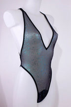Exes Lingerie - High-Cut Shiny Bodysuit – Black