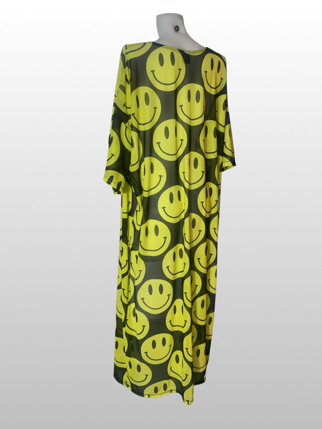 Kalu Ibiza - Mesh Acid Smiley Kimono - Black & Yellow