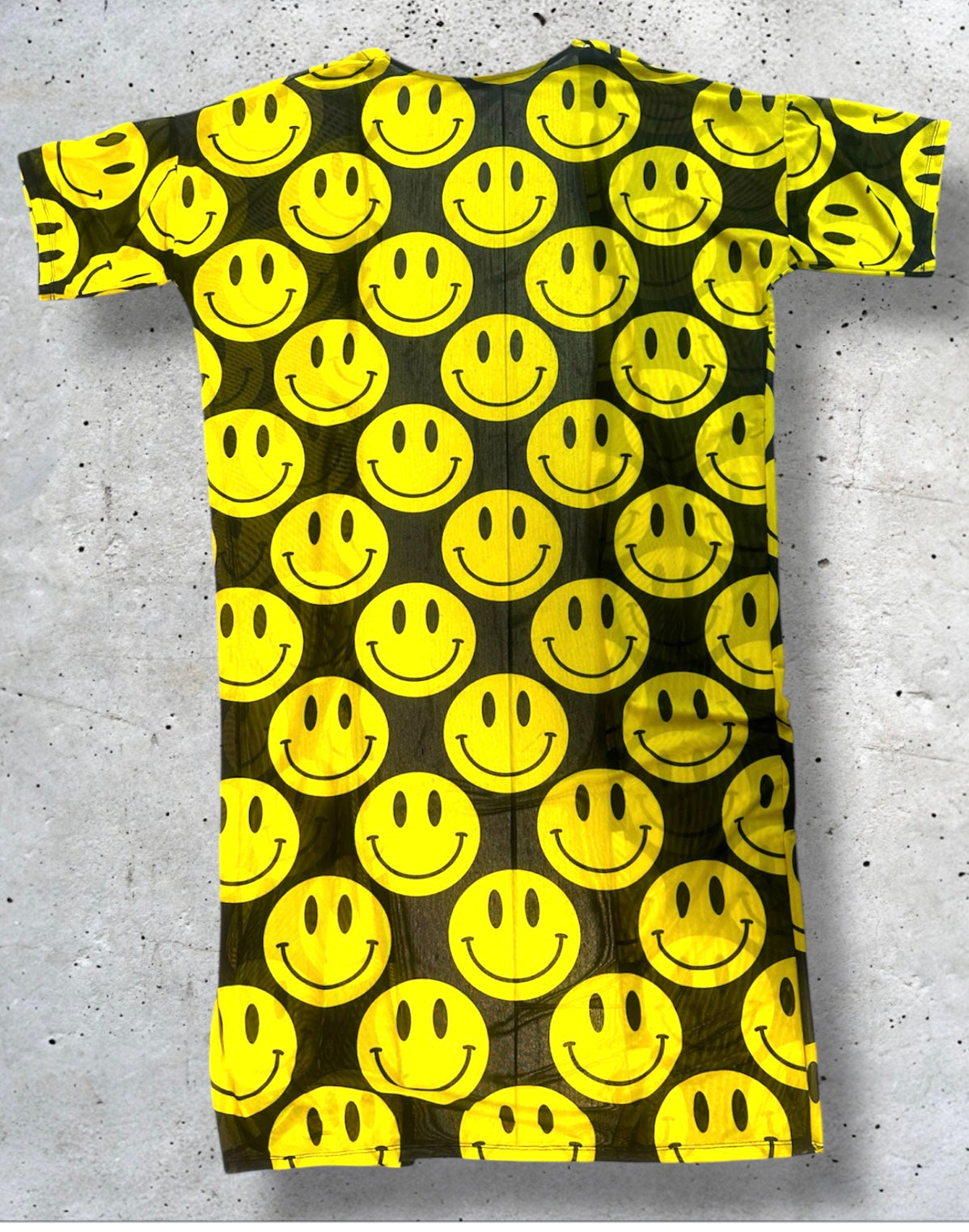 Kalu Ibiza - Mesh Acid Smiley Kimono - Black & Yellow