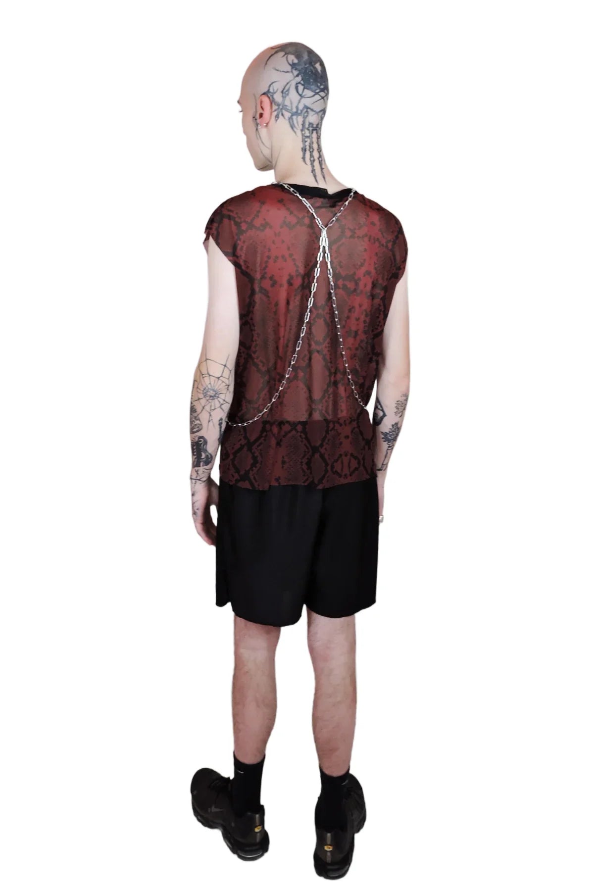 Ivy Berlin - Snake Print Mesh Tank Top – Available in Red and Blue