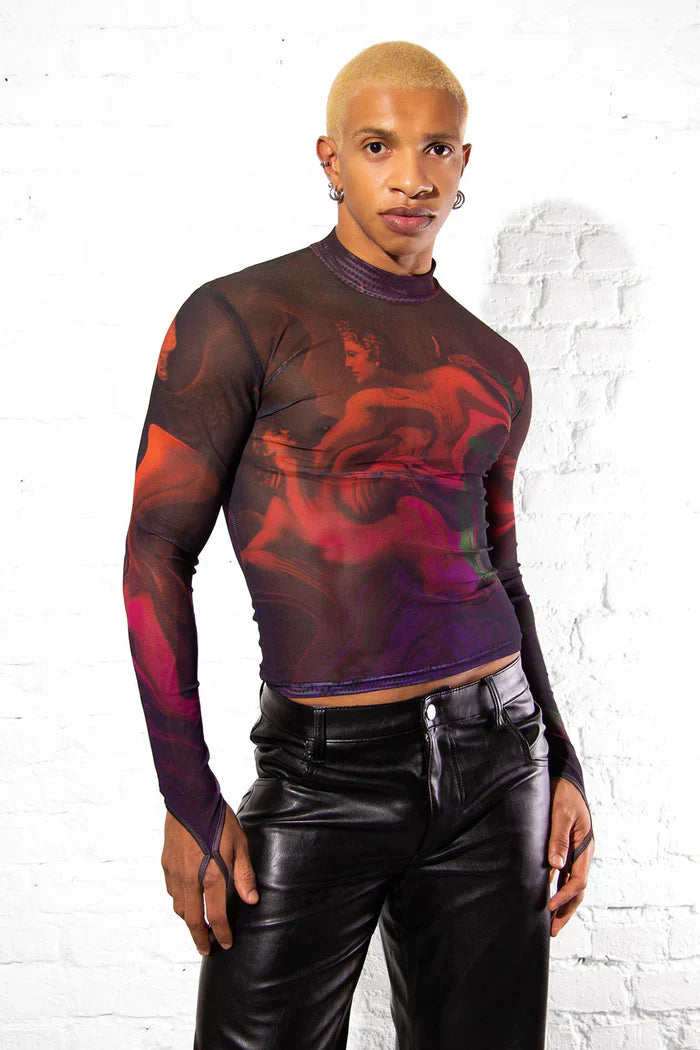 Effenberger Couture - Swirl mesh longsleeve shirt