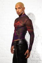 Effenberger Couture - Swirl mesh longsleeve shirt