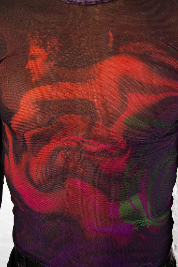 Effenberger Couture - Swirl mesh longsleeve shirt