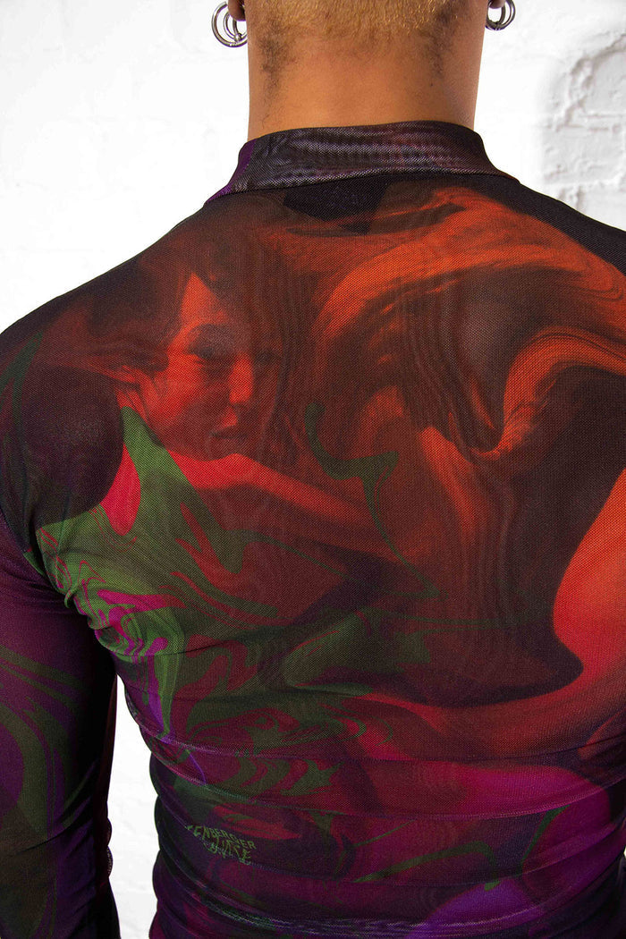 Effenberger Couture - Swirl mesh longsleeve shirt