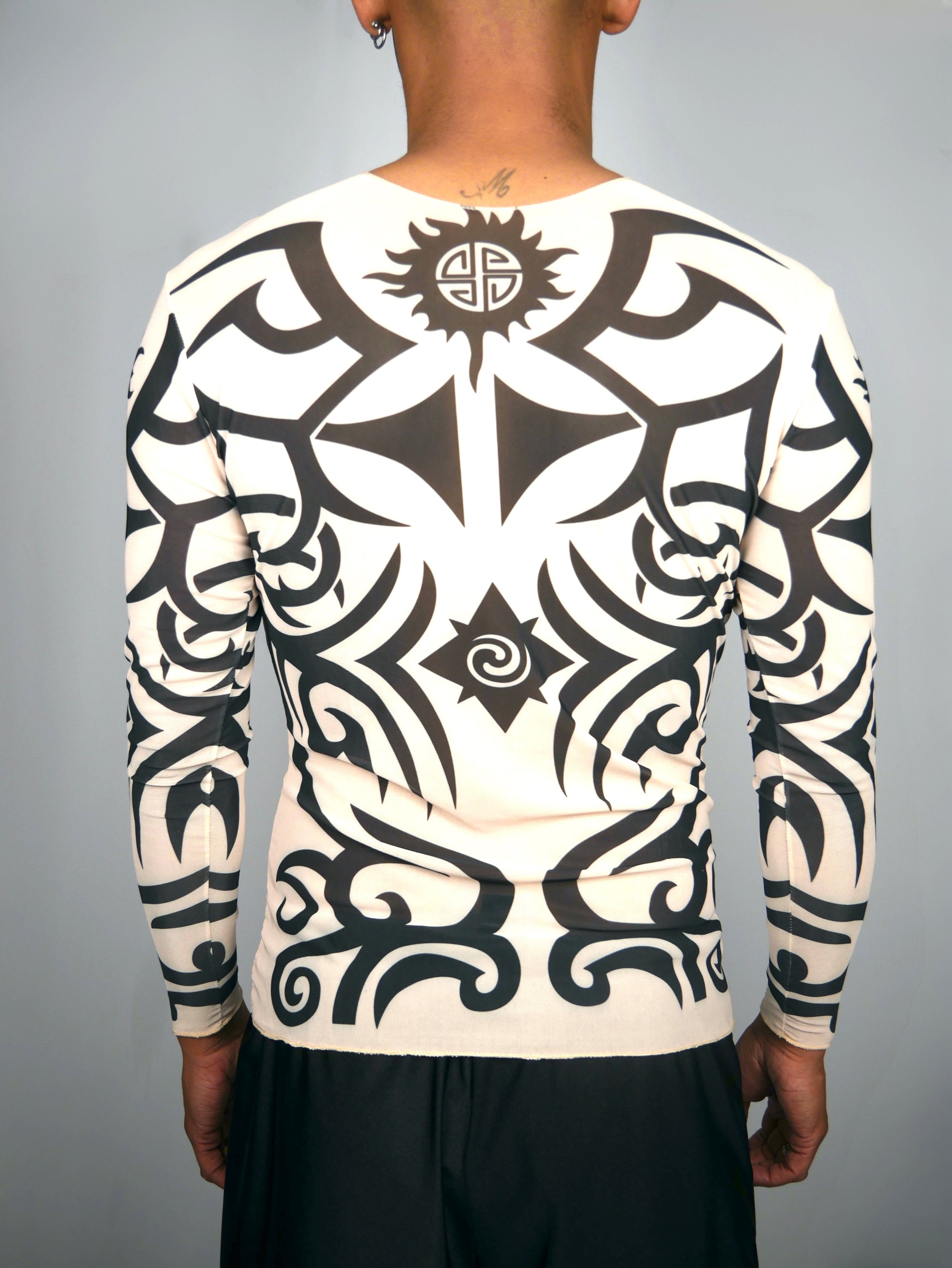 FAC SHOP - Tribal Mesh Longsleeve Top - Nude