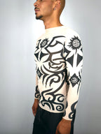FAC SHOP - Tribal Mesh Longsleeve Top - Nude