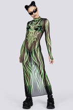 Devil Walking - Wicked Ritual mesh dress long sleeves - Green