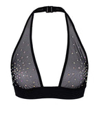 Exes Lingerie - Alex Crystal Mesh Top – Black